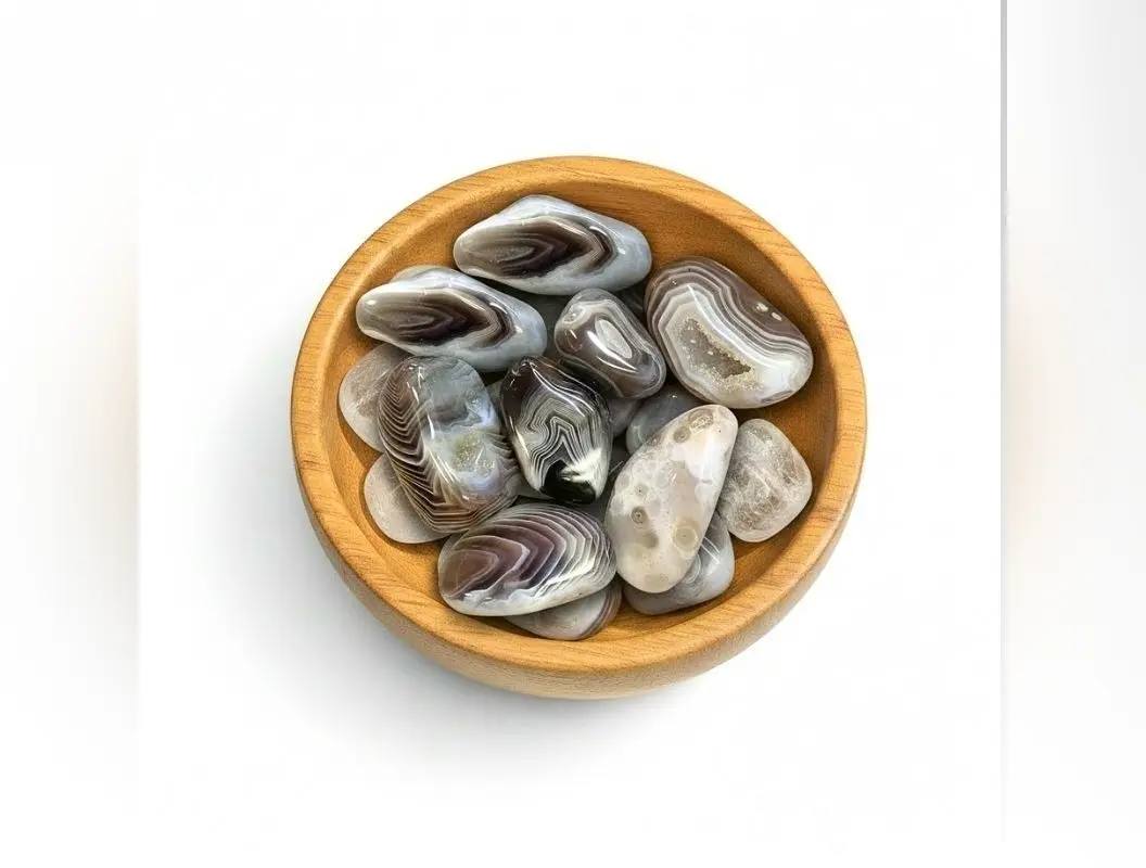 Botswana Agate  (Grey) Tumbled Stone