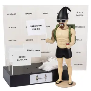 Gnome on the Go Adult Male Complete Travel Pack- Accessories Flags, Stickers (50 US States/Top 50 Traveled Countries) and Display Case for Adult Gnome Family Travel Pack