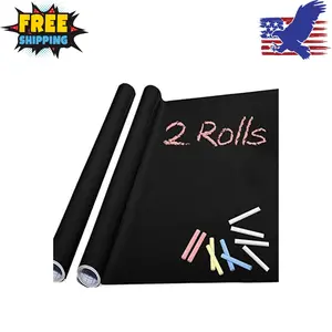 Chalkboard Paper 2 Rolls-Chalkboard Vinyl Sticker Wallpaper (17.4" x 78.7")