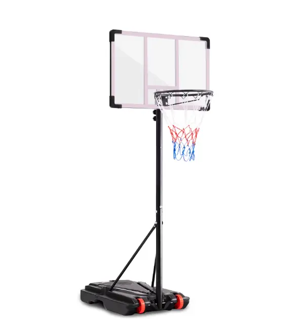 Gianna Adjustable Kids Basketball Hoop, 5.09–8.53ft Portable Outdoor Goal with PC Backboard and Stable Base,