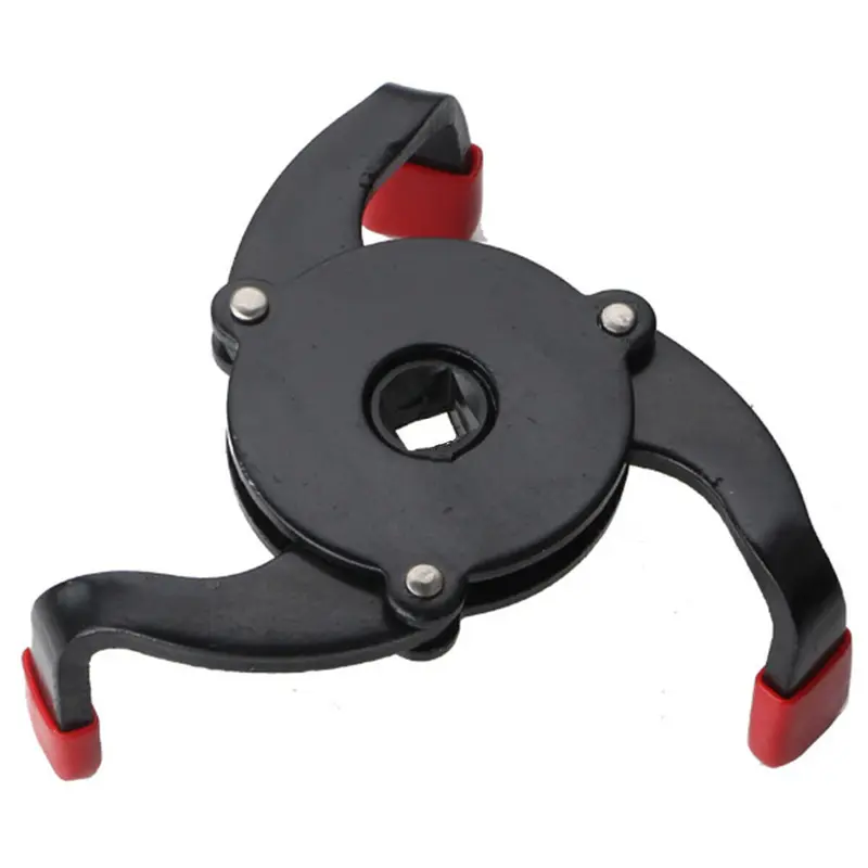 3-Jaw 3/8" Drive High Carbon Steel Adjustable Oil Filter Remover Wrench - Automotive Maintenance Tools, 3-Jaw Design, Anti-Drop, 60mm-94mm (2.4"-3.7") Range, Durable for Car Owners, Buses Repair