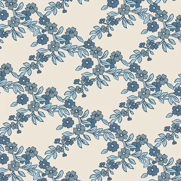 Fabric Art Gallery Charming Arbor Bluebell in Rayon The Flower Fields by the Quarter Yard R-85908a