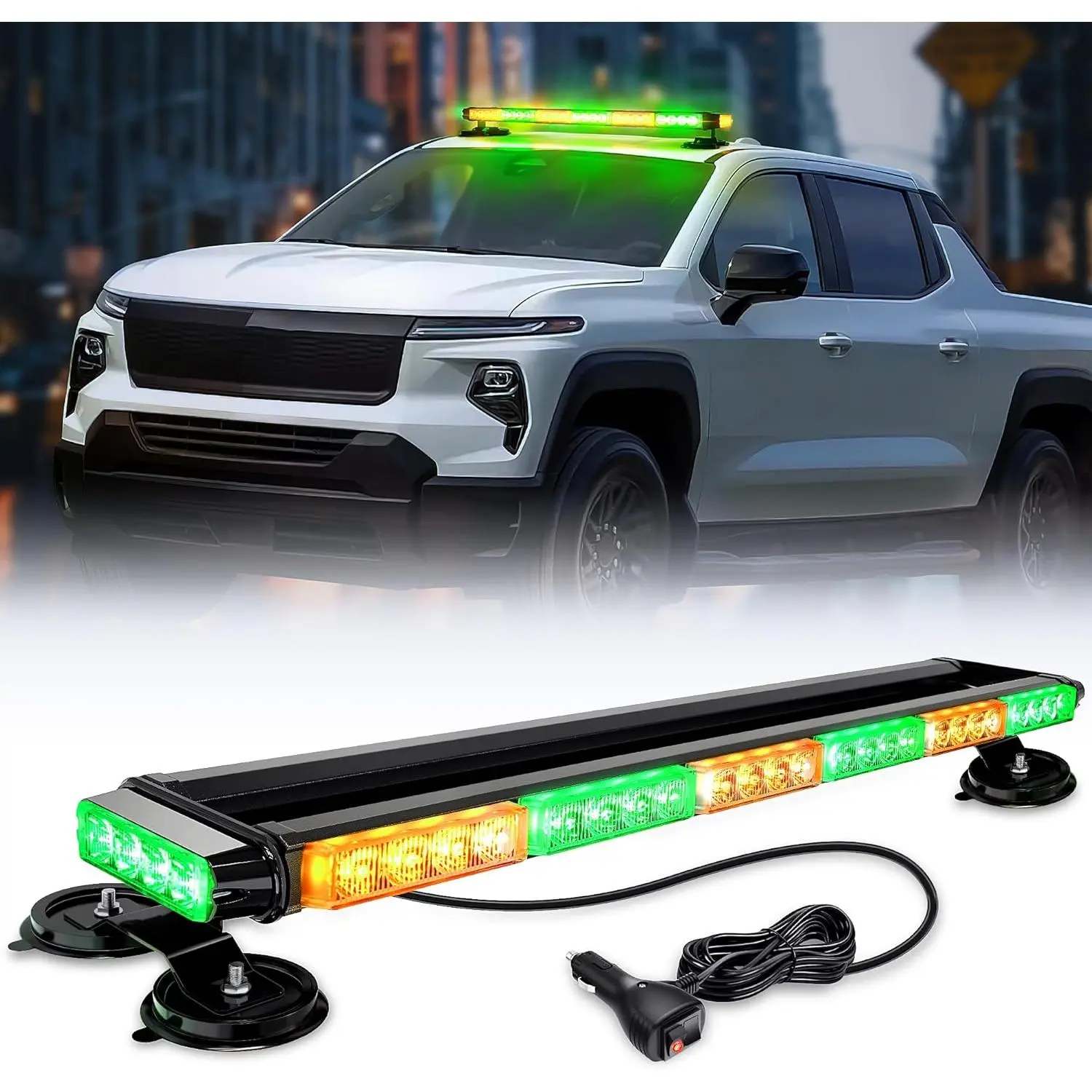Nilight 29.5in Super Bright Roof Top Strobe Light Bar, 56-LED Light with Enhanced Lens & Magnetic Mount, 12V-24V Truck Accessories for Cars, Trucks