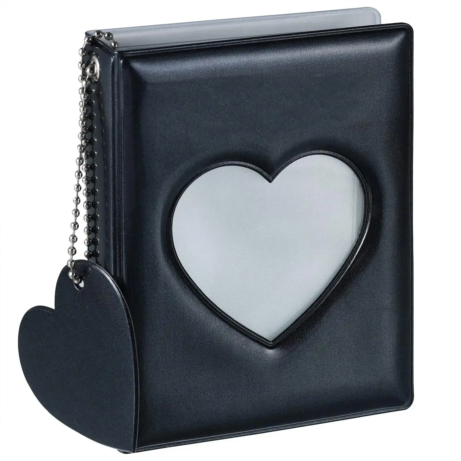 Heart-Shaped Mini Photo Album – 32 Pockets, Portable Organizer for Storing Small Photos & Cards, Picture Album