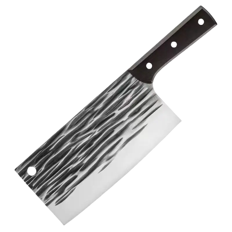 Heavy-Duty Forged Meat Cleaver Knife - Sharp High-Carbon Steel Blade, Leather Sheath, Ergonomic Handle, Professional Chopper for Home, Restaurant Use