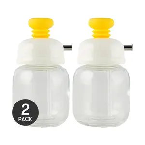 KAWASIMAYA 2 Pack Oil Dispenser for Kitchen, 100ml Press Control Oil Bottle, Leak-Proof Cooking Oil Sprayer, White