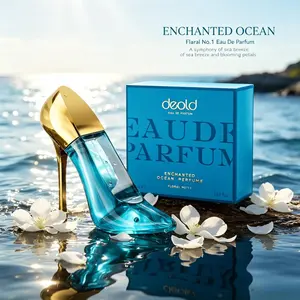 This Ocean Blue High Heel Perfume is Viral  Deold Enchanted Ocean Eau de Parfum, Luxury Gold Stiletto Bottle, Fresh Floral Scent for Summer