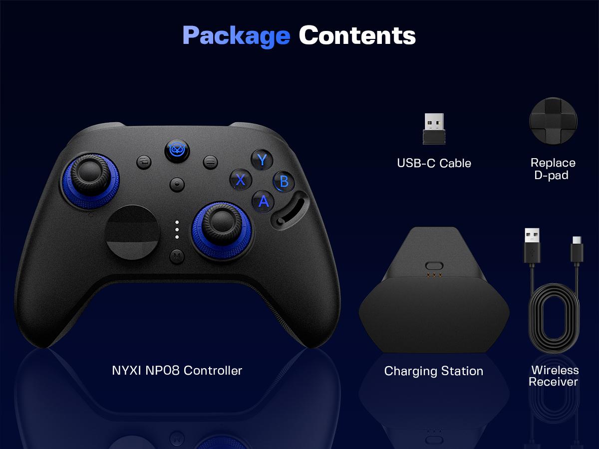 NYXI Imperial(Not for Xbox) PC Gaming Controller with Adjustable Tension TMR Joysticks (Zero Drift), Interchangeable ABXY Buttons for PC/Switch Layouts, Dual-Mode Hall Triggers, 1200mAh Battery & Charging Dock – Compatible with PC, Switch, Android, TV