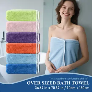 2PCS Luxurious Soft Extra Large Bath Towel, 35x71 inches, Extra Large Size, Suitable for Bathroom, 300g/m², Ultra Soft Space Theme, Super Absorbent, Modern Rectangular Towel, Wash Cloths