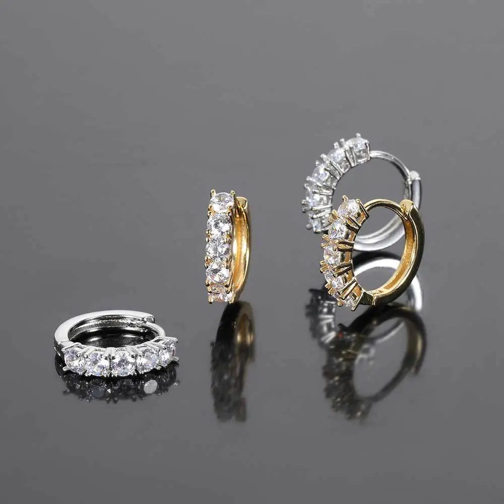 Iced-Out CZ Hip-Hop Piercing Jewellery, Personalized Male Fashion Stud Earring with Dangle Chain Accessory