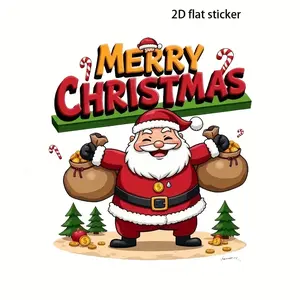 6-inch Santa Claus Gold Stickers, Holiday Window Decorations, Christmas Holiday Decorations