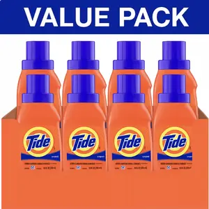 Tide Original Liquid Laundry Detergent 10 fl oz (296 ml) – 12-Bottle Value Pack Deep Clean Formula for Fresh, Bright Clothes Compact Travel Size Liquid Detergent Powerful Stain Removal