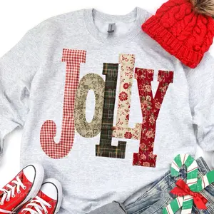 Quilted Jolly 11 Inch DTF Transfer for Festive Holiday
