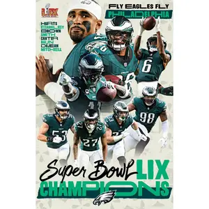 Philly Eaglez Poster Super Powl LIX Wall Poster High Quality Unframed Decor Painting for Home Office or Gift for Dad Son Artistic Room Ornaments Canvas poster