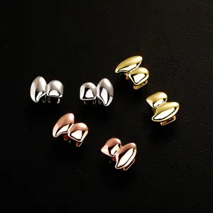 New best-selling trend double fangs smooth braces Halloween explosions fangs hip-hop braces cool trend jewelry.