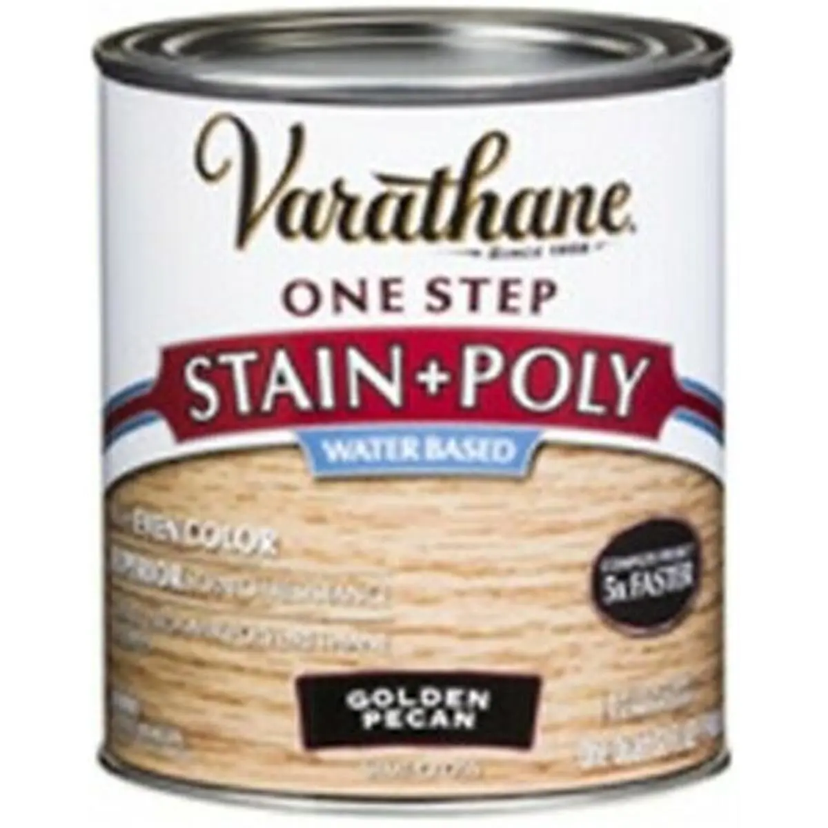 212 MAIN Varathane 336347 1-Step Stain-Poly, 1 Qt Semi-Gloss Golden Pecan Water-Based Wood Coating - Fast-Dry, Scratch-Resist Exterior Protection