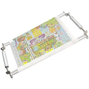 Couple Embroidery Art 23.62in (60cm) 4-Slot M Embroidery Frame with 15cm Adjustable Side Bars — 2.8cm Diameter Aluminum Alloy 4-Slot Thickened Round Tube, Width-Adjustable, Suitable for Cross-Stitch, Quilting Crafts, Silk Painting Creation, Multi-Purpose