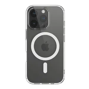 Transparent Magnetic Acrylic Phone Case for Iphone17/16/15/14/13/12,Compatible with Magsafe, Offering Shockproof Protection, Classic Hybrid Design.Anti-fall Decorative Phone Protector Cover, Shockproof Phone Protective Case