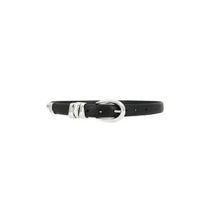 Madewell Triple Metal Keeper Belt in True Black With Silver Black & Silver