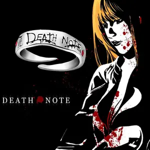 Death Note Anime Ring Yagami Light Alloy Cosplay Prop for Women Men Adjustable Ring Jewelry Gift Accessory