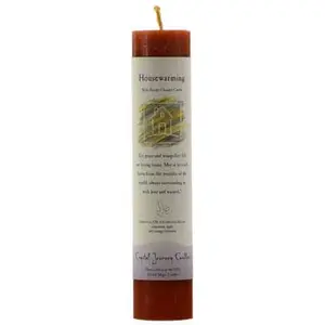 Housewarming Reiki Charged Pillar Candle — Crystal Journey Blessing Candle