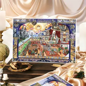 Infeel.me My House Series Pet Card 2.5D Ultra Large Scenery Stickers Set of 4, Decorative Wall Art Decals for Home Decoration