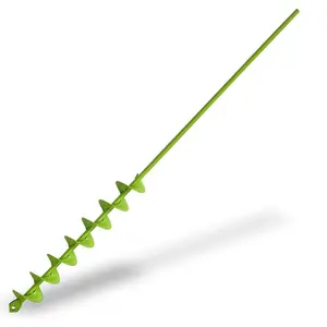 32" x 2" Upgraded Elongated Auger Drill Bit- No Need to Squat  Hole Digger, Solid Barrel Extended Length Intensive  Heavy Duty Green Auger Drill Bit for Planting for 3/8" Hex Drive Drill