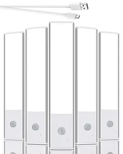 Motion Sensor Light Indoor, Rechargeable Under Cabinet Lighting Wireless Closet Lights Stair Lights 30 LED Under Counter Lights for Kitchen 5Pack cabinet light luces consensor magnetic lights kitchencabinet lighting