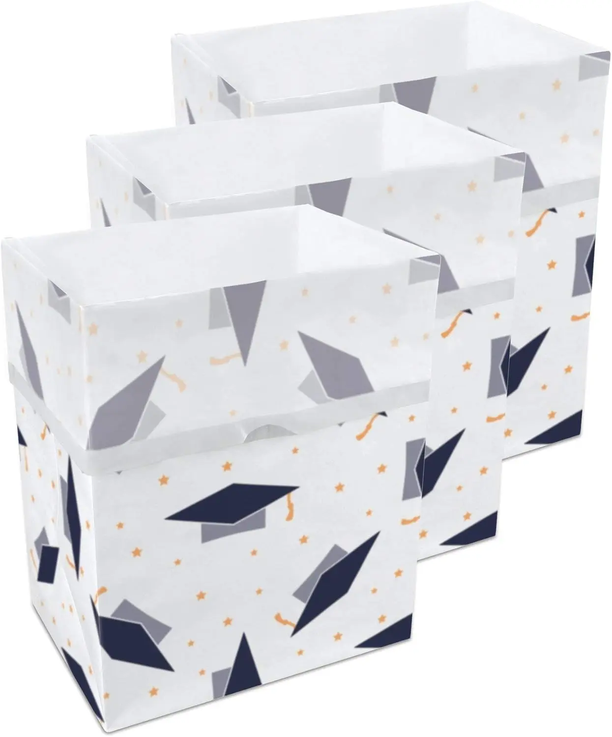 13 Gallon Disposable Pop-Up Trash Cans (3-Pack) with Fitted Bags - Foldable Garbage & Recycling Bins for Parties Events & Kitchen Graduation, 17" H x 13.5" W x 10" D