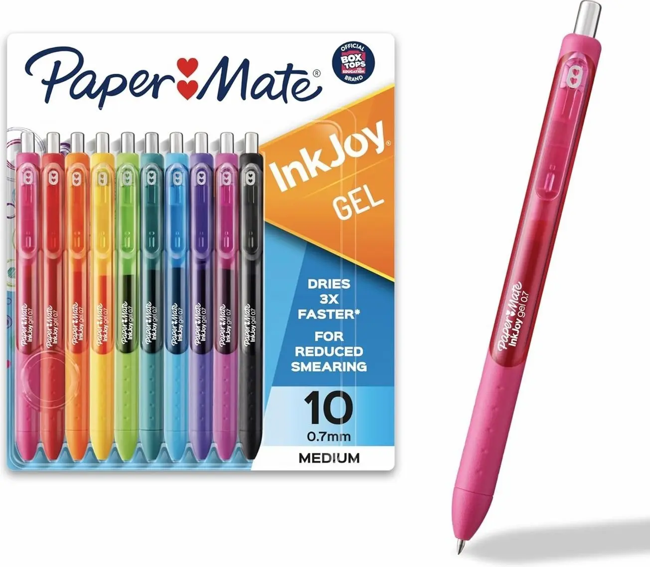 Paper Mate InkJoy Gel Pens, Medium Point, 10 Count - Teacher Supplies, Writing, Journaling, Back to School