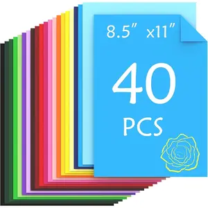 40 Sheets Colored Cardstock, 20 Assorted Colors 180gsm/65lb 8.5 x 11 Colored Card Stock Paper for Crafting, Christmas DIY Card Making, Scrapbooking
