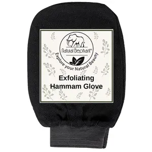 Natural Elephant Exfoliating Hammam Glove - Moroccan-style Glove for Full-Body Exfoliation, Microfiber Fabric, Microdermabrasion, Promotes Skin Regeneration