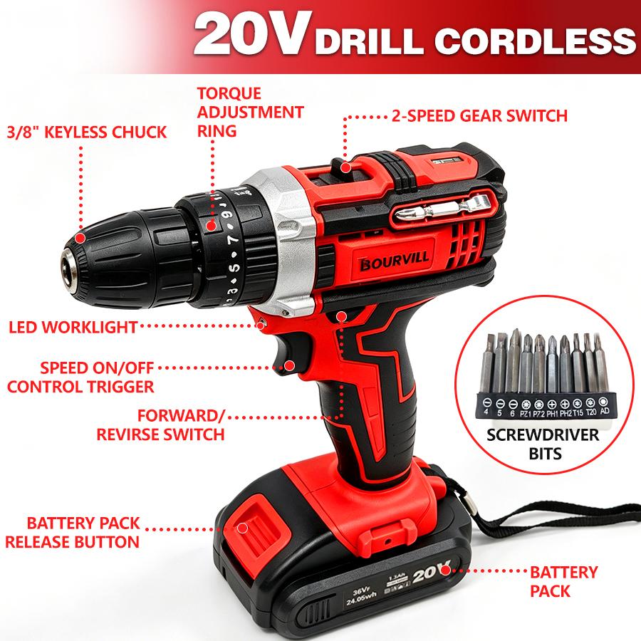 128 Piece Tool Set Kit - Power Tool kit with 21V Cordless Drill, Household Tools Set with DIY Hand Tool Kits For Fence Installation, Room Décor, FurnitureAssembly, And Daily Repairs#summerfinds toolupgrade