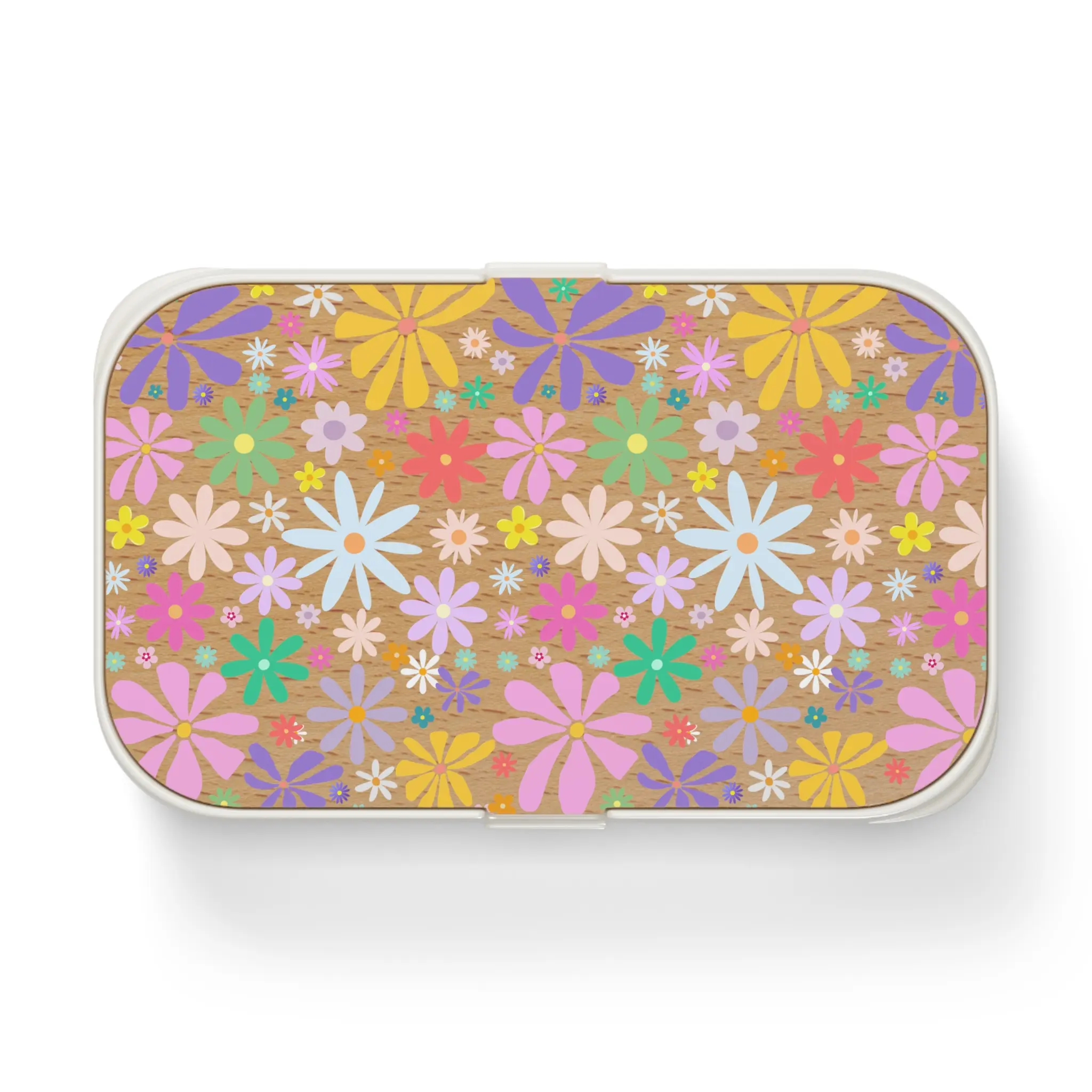 Colorful Flower Bento Lunch Box, Eco-Friendly Meal Container, Cute Lunch Box for Kids, Floral Design, Back to School, Picnic, Meal Prep