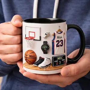 Personalized Basketball Mug, Custom Name Basketball Coffee Mug, Basketball Player Gift, Sports Lover Mug