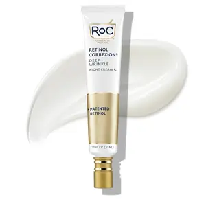 RoC Retinol Correxion Deep Wrinkle Anti-Aging Night Cream, Daily Face Moisturizer with Shea Butter, Glycolic Acid and Squalane, 1 Ounces
