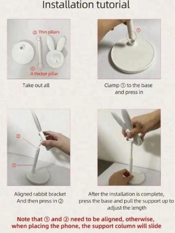 Rabbit Phone Stand – Plastic, Hands-Free, Universal for Phones & Tablets, Room Decor