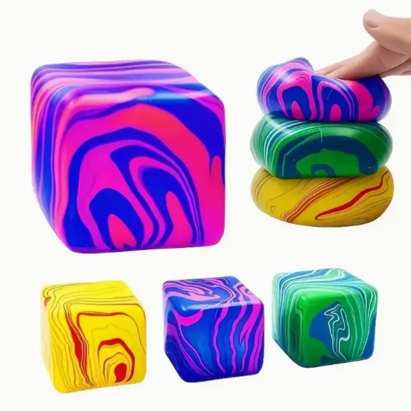 Soft Maltose Cube Squeeze Toy, Slow Rebound Stress Relief Ball, Hand Trainer Fidget Toy, Cute Party & Birthday Gift Bag Stuffer