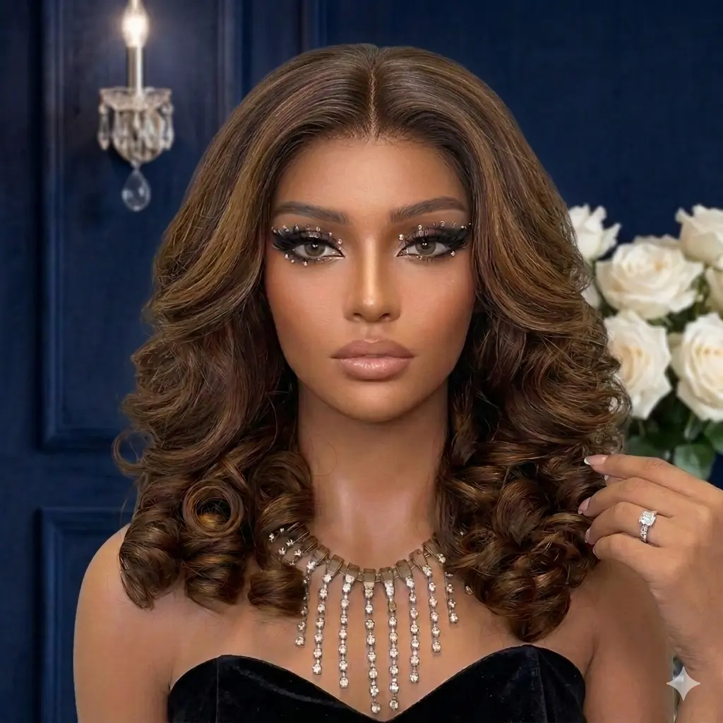 250% Density] GARAXIS 4/30 Loose Wave Lace Front Wigs Human  display picture 2