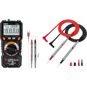 HT118A Multimeter TRMS 6000 Counts Voltmeter and KET20 Multimeter Test Leads with Gold-Plated Probes