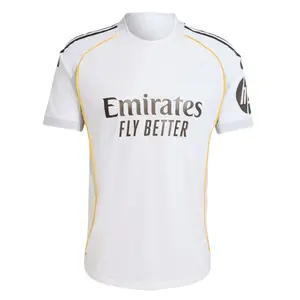 White Madrid 25/26 Home Football Jersey 2025 Inspired Style, Breathable Athletic Tee