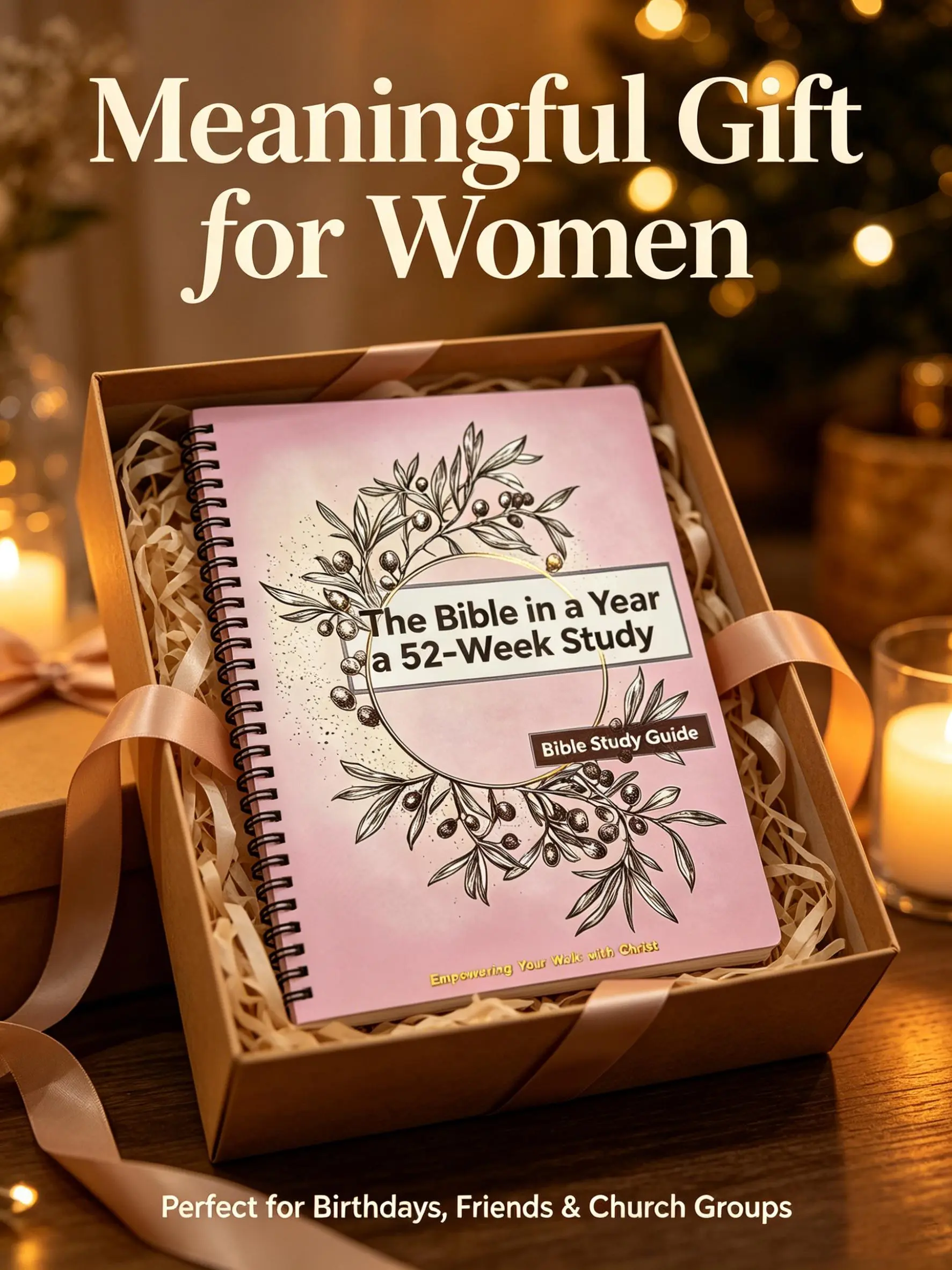 Soft Feminine Aesthetic 52-Week Christian Women’s Faith Journal - 8.27in x 11.42in Spiral Bound, 52 Weeks of Guided Reflection, Faith-Based Self Care Scripture Study Workbook, Beginner Devotional Planner, Meaningful Christian Gift for Daughters, Daily Dev