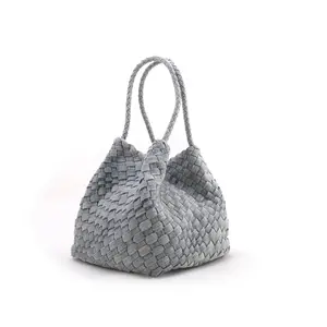 Handwoven Denim Convertible Purse: Calliope Mini Tote Parachute Wonton Bag
