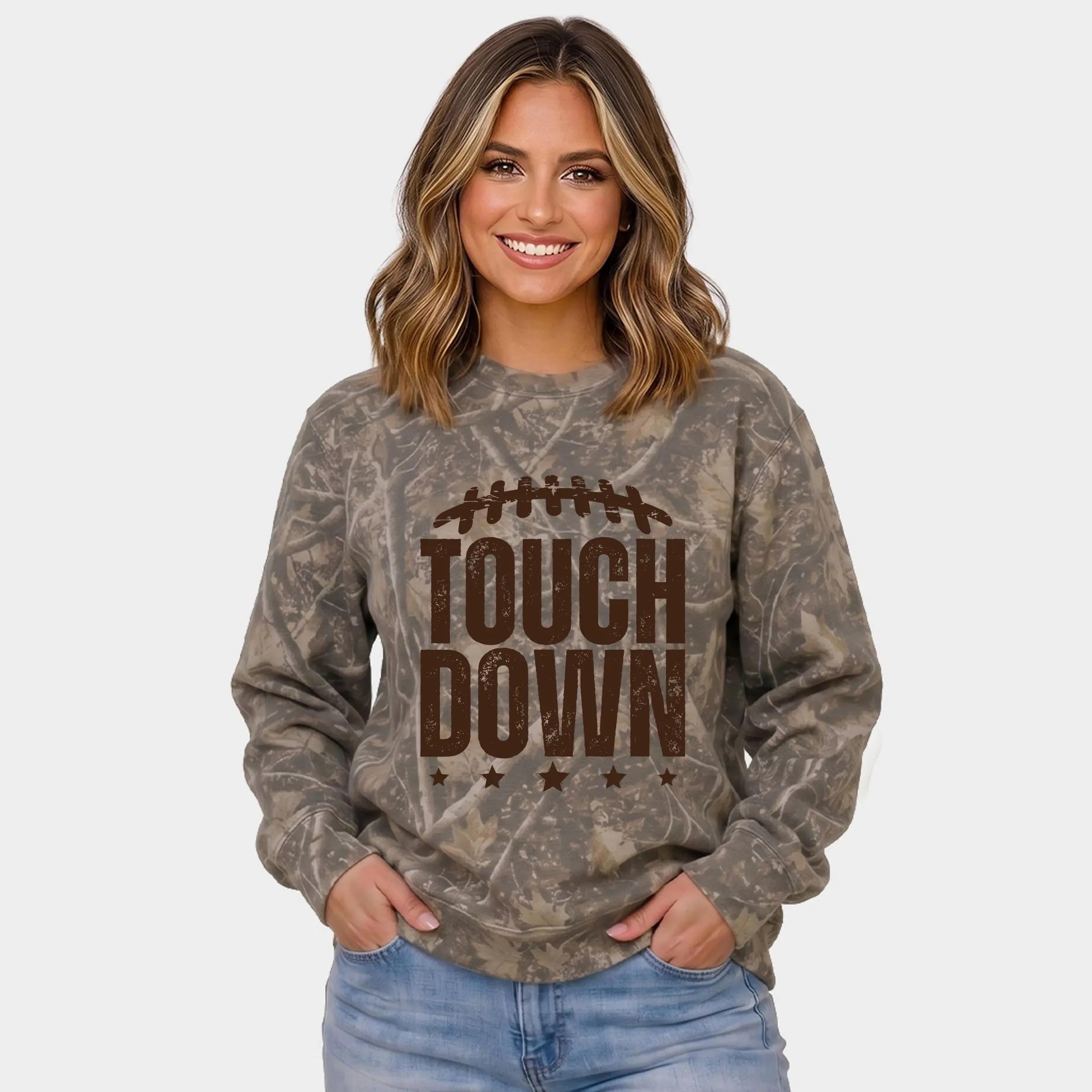 Touch Down Stars - Women's Camo Sweatshirt