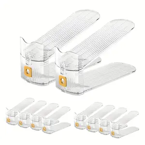 10PCS Space Saving Shoe Organizers, Adjustable Double Layer Shoe Stack Holders for Closet Entryway and Cabinet Storage, Ideal for Shoe Display and Home Organization