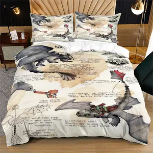How To Train Your Dragon Duvet Cover (Including 1 Duvet Cover And 1-2 Pillowcases), Night Fury Bedding Set, Suitable For Decorating Rooms And Bedrooms For Teenagers And Movie Fans, Bed Sets
