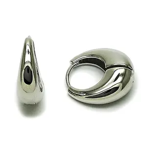 White gold filled huggie hoop