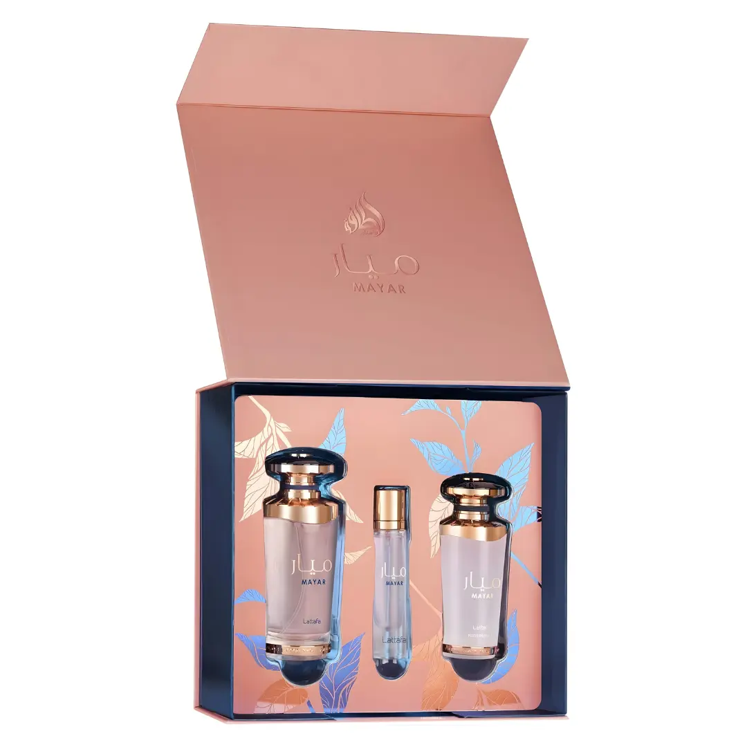 Lattafa Set Mayar  3 Pcs 3.4 Oz Edp + 12Ml Travel Spray + 50Ml Hairmist Women