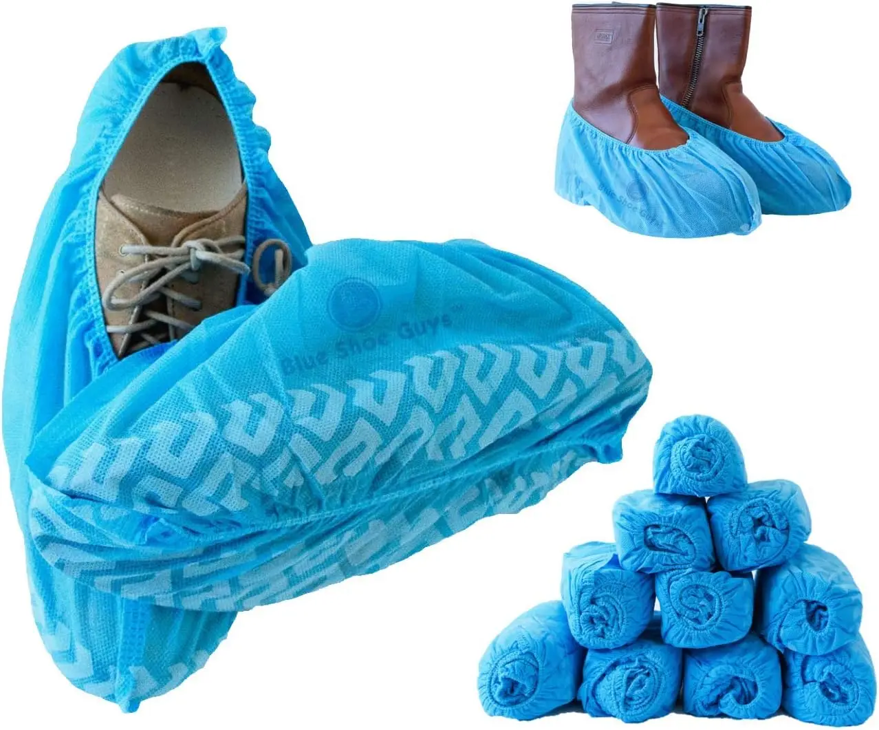 Premium Disposable Boot & Shoe Covers Booties |Choose 12 PACK /80 Pack  100 Pack | Durable, Non-Slip, Non-Toxic, Water Resistant, Recyclable Protectors for Indoor & Outdoor | Large Size Fits Most Shoes Lightweight Household