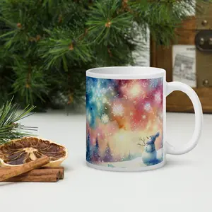 Magic Snowmen White glossy mug Ceramic Drinkware Coffee Sturdy Washable